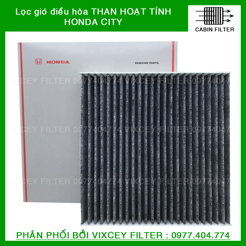 Lọc gió điều hòa Honda CITY than hoạt tính. Dùng cho City các đời. Miễn phí lắp đặt tại Hà Nội bởi Vixcey Filter.