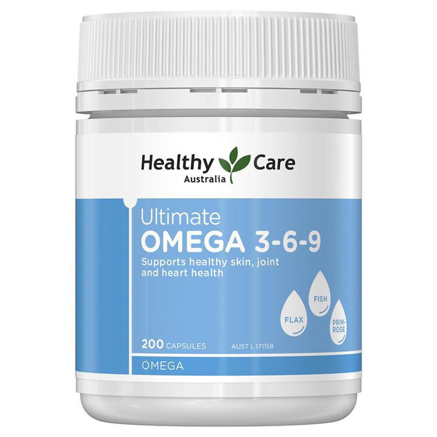 Viên uống Omega 3 6 9 Healthy Care Úc, lọ 200 viên