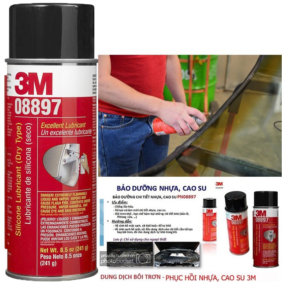 (241g) Dung dịch bôi trơn và phục hồi cao su, phục hồi nhựa 3M 08897 Silicone Lubricant