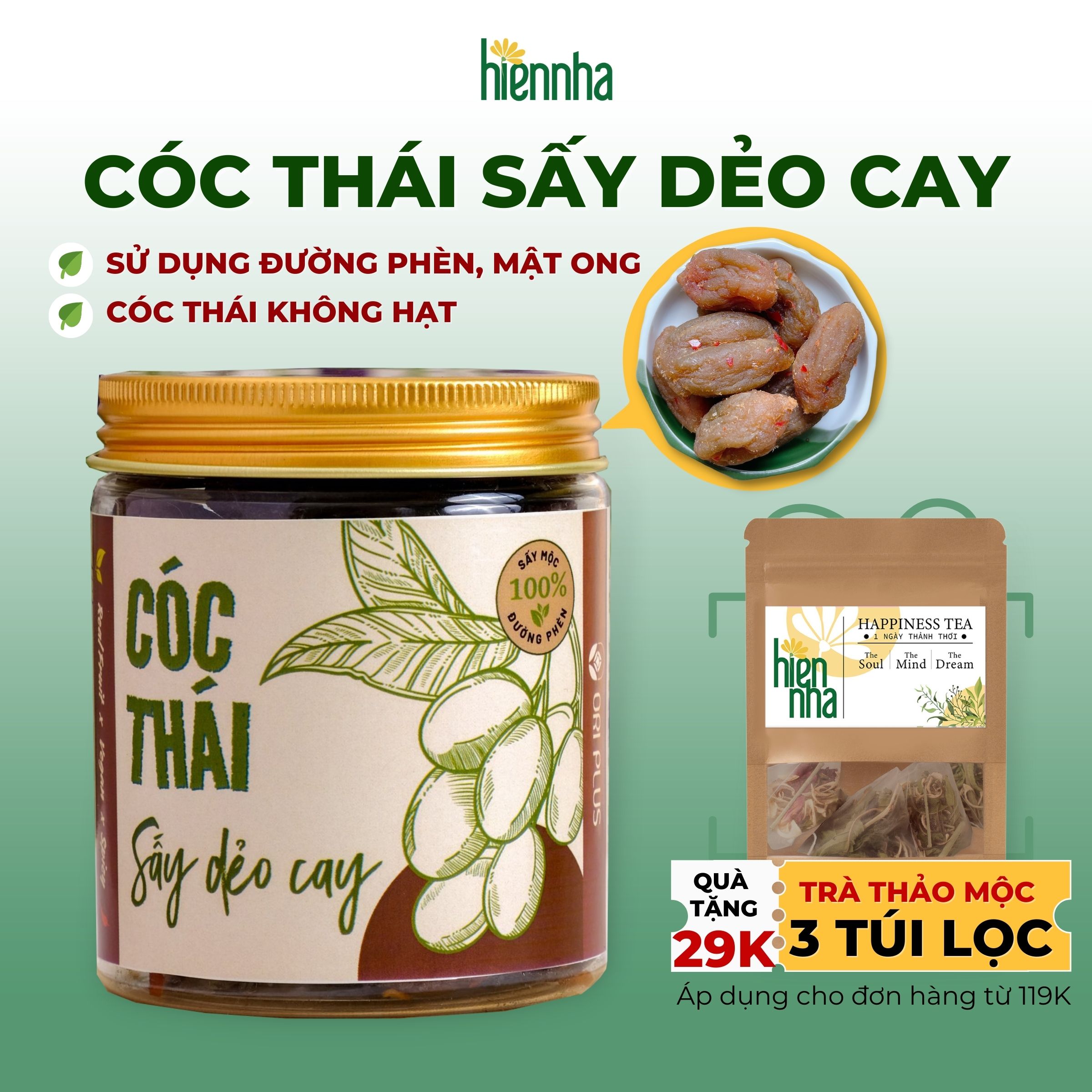 Cóc Thái Sấy Dẻo Chua Cay thành phần 100% Tự Nhiên vị ngọt thanh của đường phèn từ Tiệm Hiên Nhà