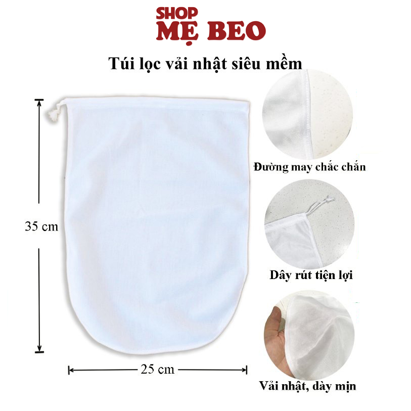 Túi lọc đa năng lọc sữa hạt, lọc thực phẩm siêu mịn size 25x35