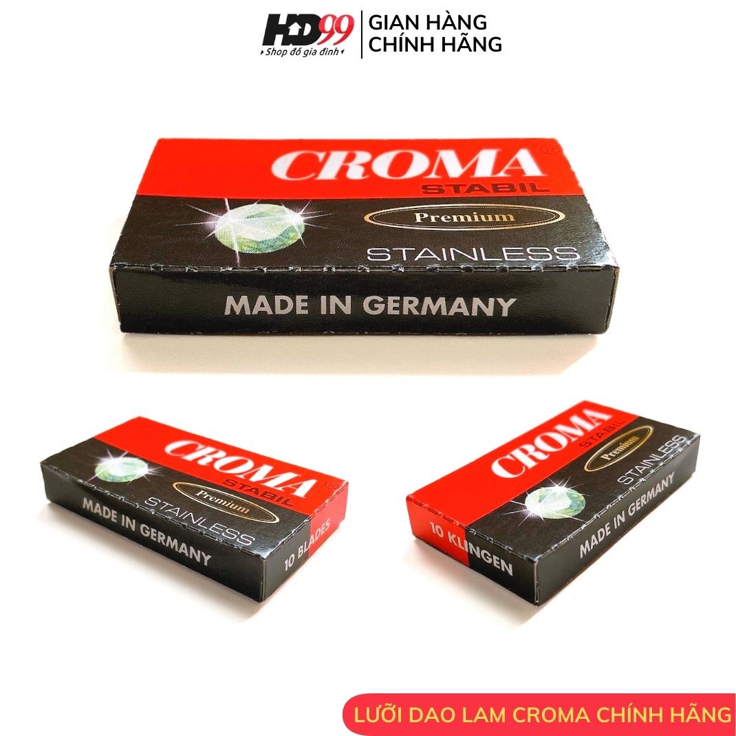 Lưỡi Dao Lam CROMA Chính Hãng, Nhập Khẩu Trực Tiếp từ CHLB Đức (Hộp nhỏ 10 lưỡi)