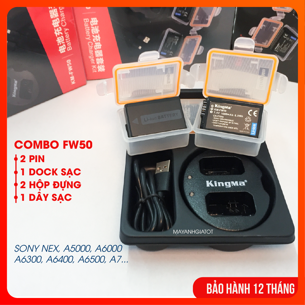 Pin + sạc fw50 kingma