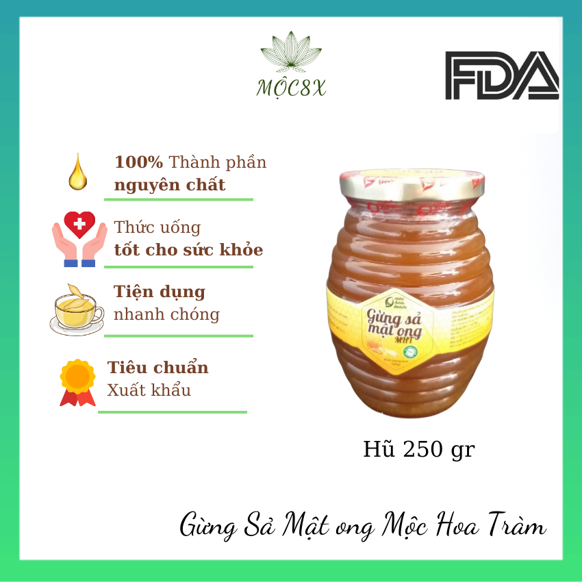 Nước gừng sả mật ong nguyên chất, uống thanh lọc cơ thể, nâng cao đề kháng mộc hoa tràm - mộc8x