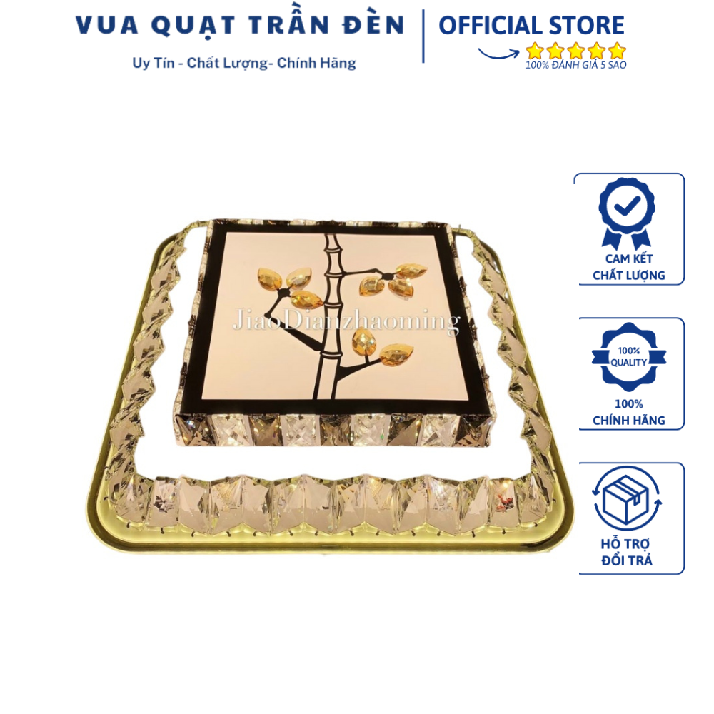 Đèn ốp trần vuông trang trí qtd1166, đèn led trang trí trần thạch cao/phòng khách - vua quạt trần đèn