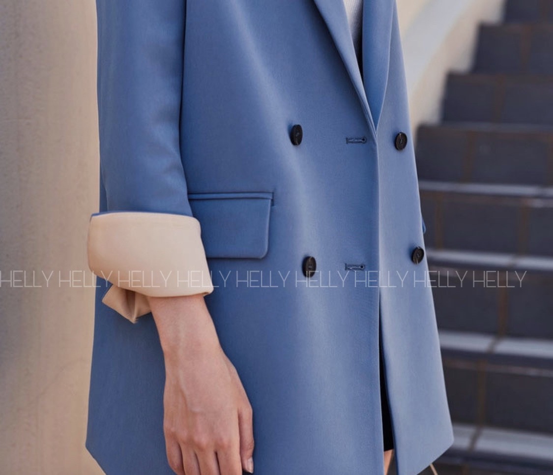 Blazer 2 lớp đen phối xanh phối | helly shop