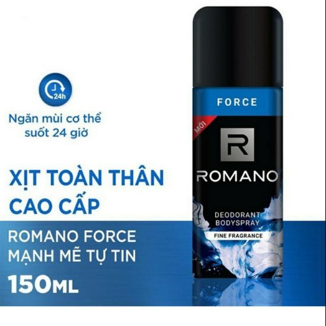 Romano - Xịt khử mùi toàn thân Force 150ml