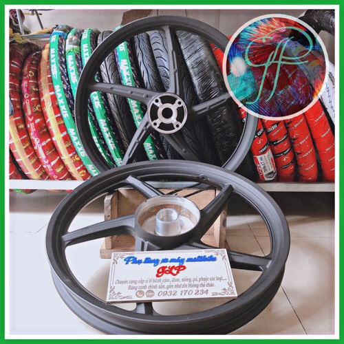 [HCM]Bánh mâm Wave RS 5 cây xéo f1 trước 4 lỗ sau đùm bản 1.4/1.6