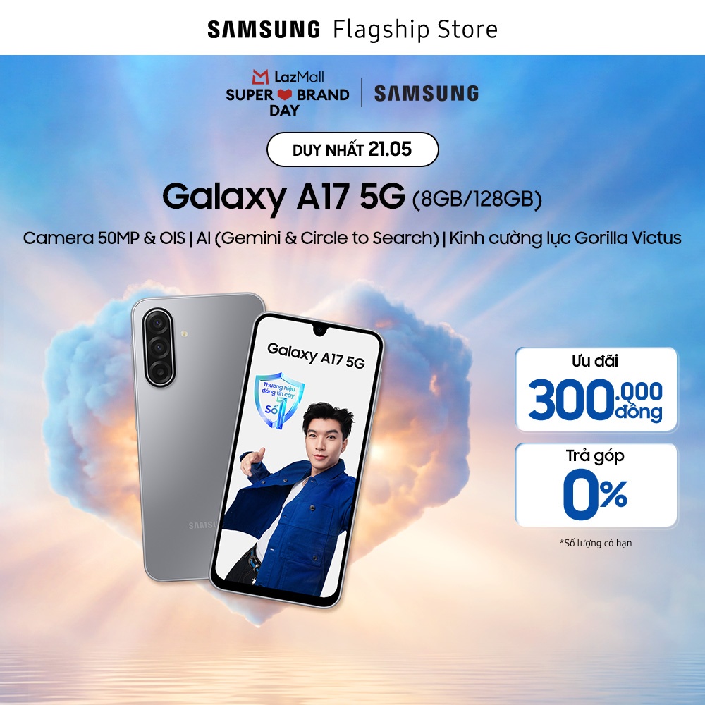 [ĐÓN CHỜ SIÊU SALE 21.5] Điện Thoại Samsung Galaxy A17 5G (8/128GB), Kính Cường Lực Gorilla Victus, Camera 50MP  IOS, AI Gemini