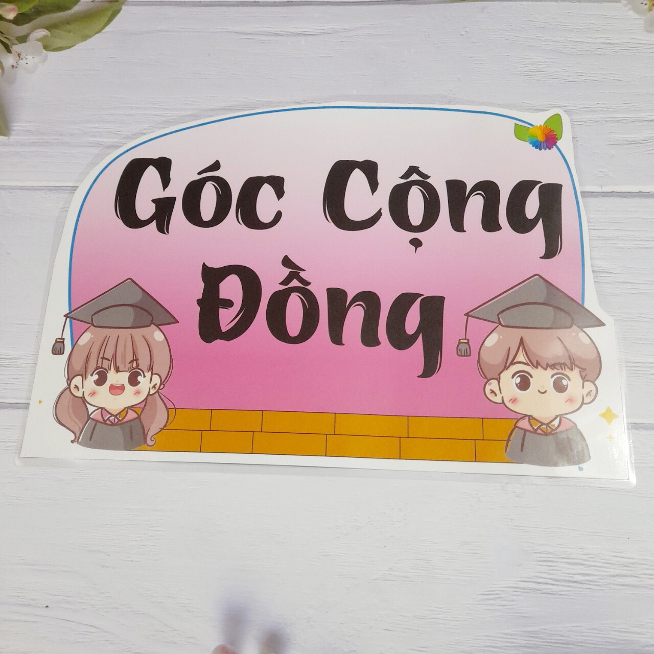 Góc "CỘNG ĐỒNG", trang trí lớp học. Kích thước A3, ép plastic bền đẹp, sẵn băng keo dán tường.