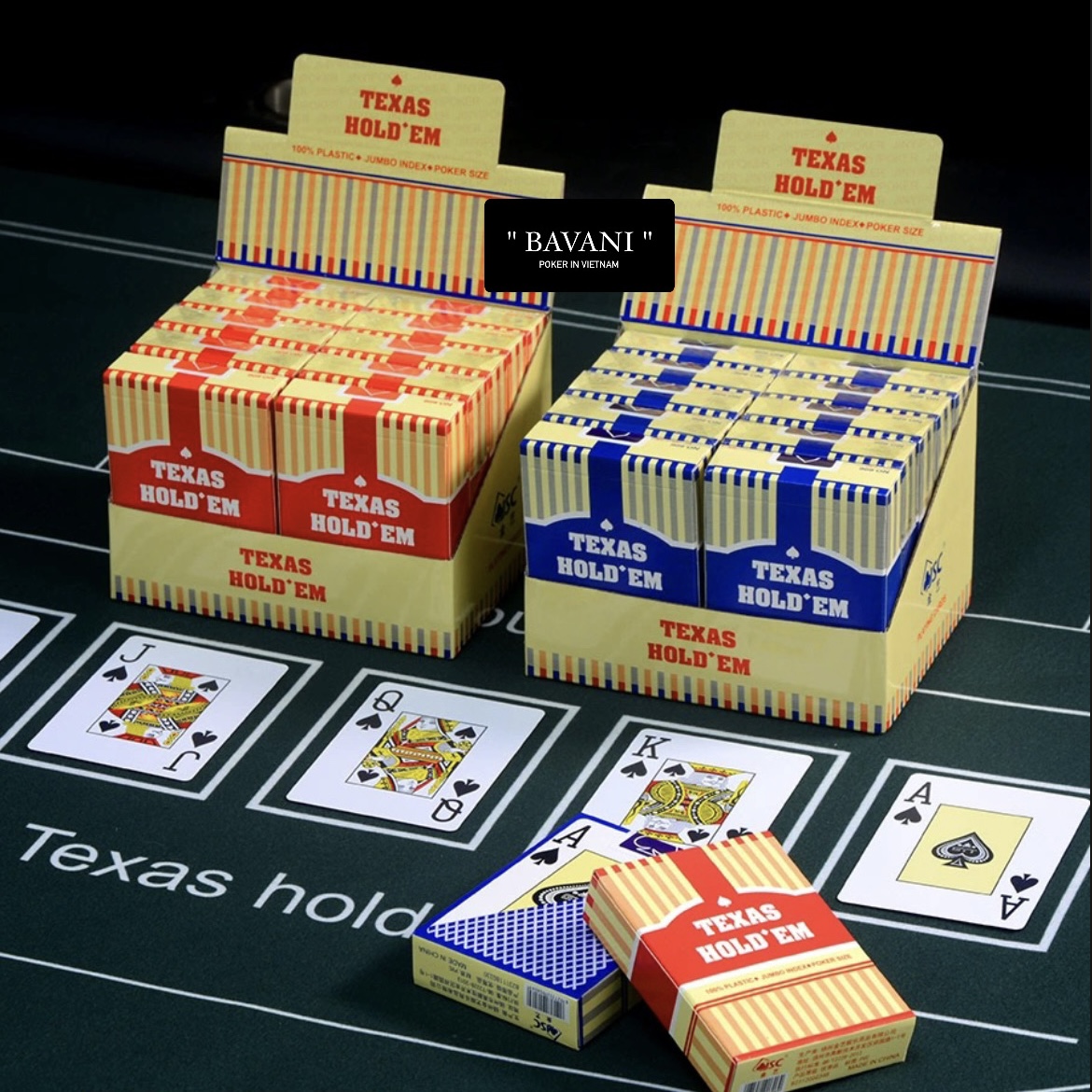 Bài Poker, Bài Tây Texas Hold'em hàng Chính Hãng - Số To, Chống Nước, Bẻ Cong Bài Cao Cấp