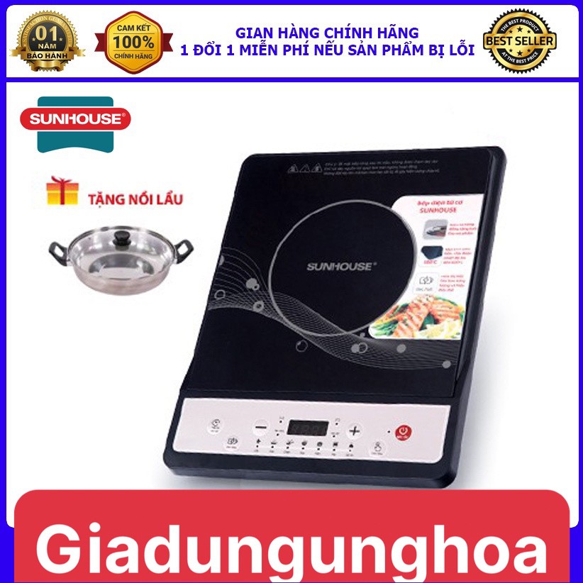 Bếp Từ Sunhouse SHD6149 - Tặng Kèm Nổi Lẩu - Hàng Chính Hãng (Bảo Hành 12 Tháng)