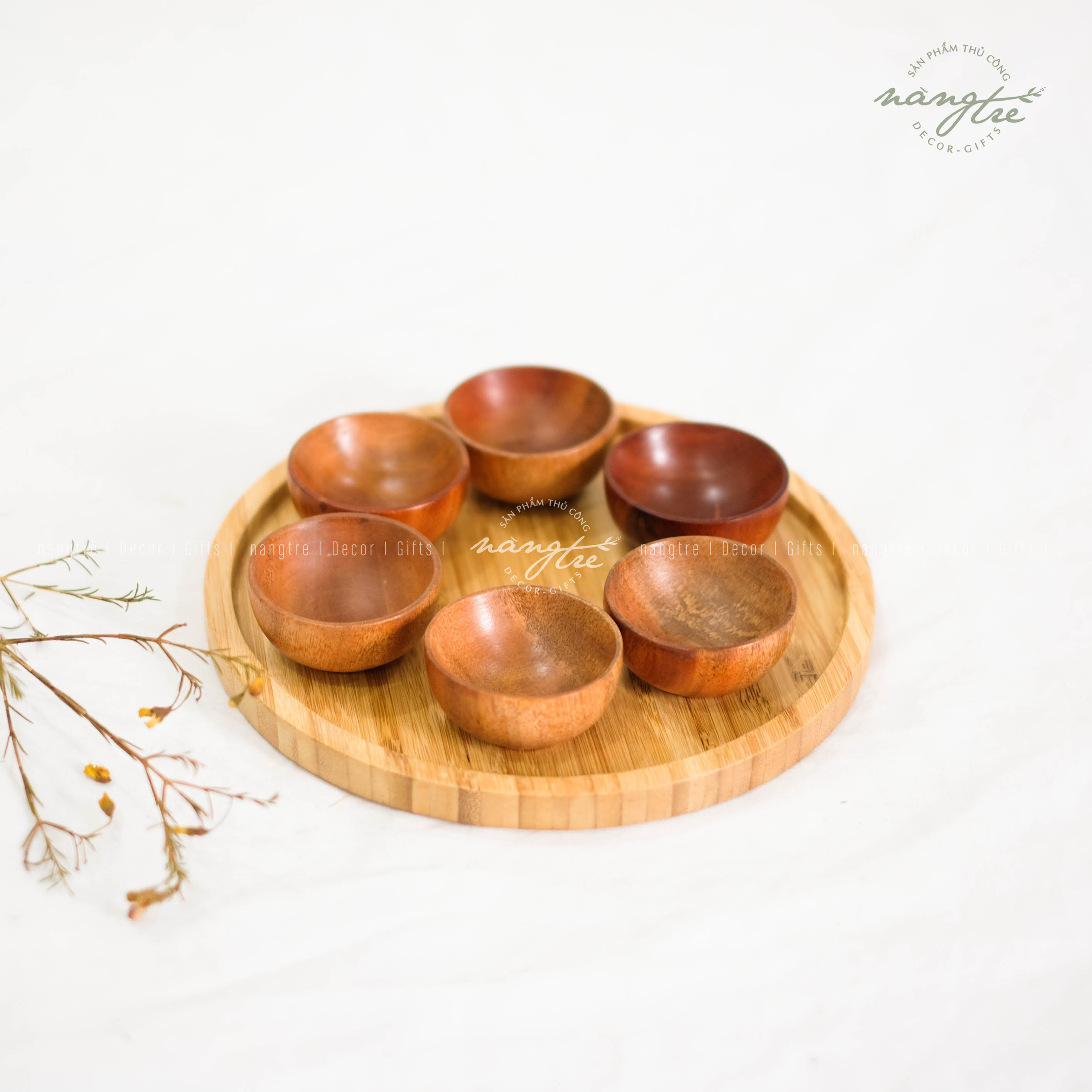 Chén gỗ bát gỗ mini -chén chấm gia vị - hàng vn