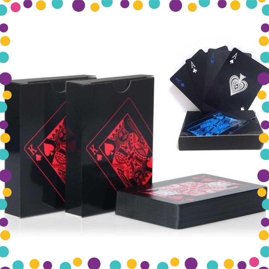 Bộ Bài Tây Nhựa Đen PVC Chống Thấm Nước, Chống Gian Lận, Chia Trộn Bài Dễ Dàng, Poker Đa Năng Chơi Bài…Ảo Thuật, Phi Bài, bộ bài tây mạ vàng, bộ bài tây ảo thuật, bộ bài tây plastic, tú lơ khơ