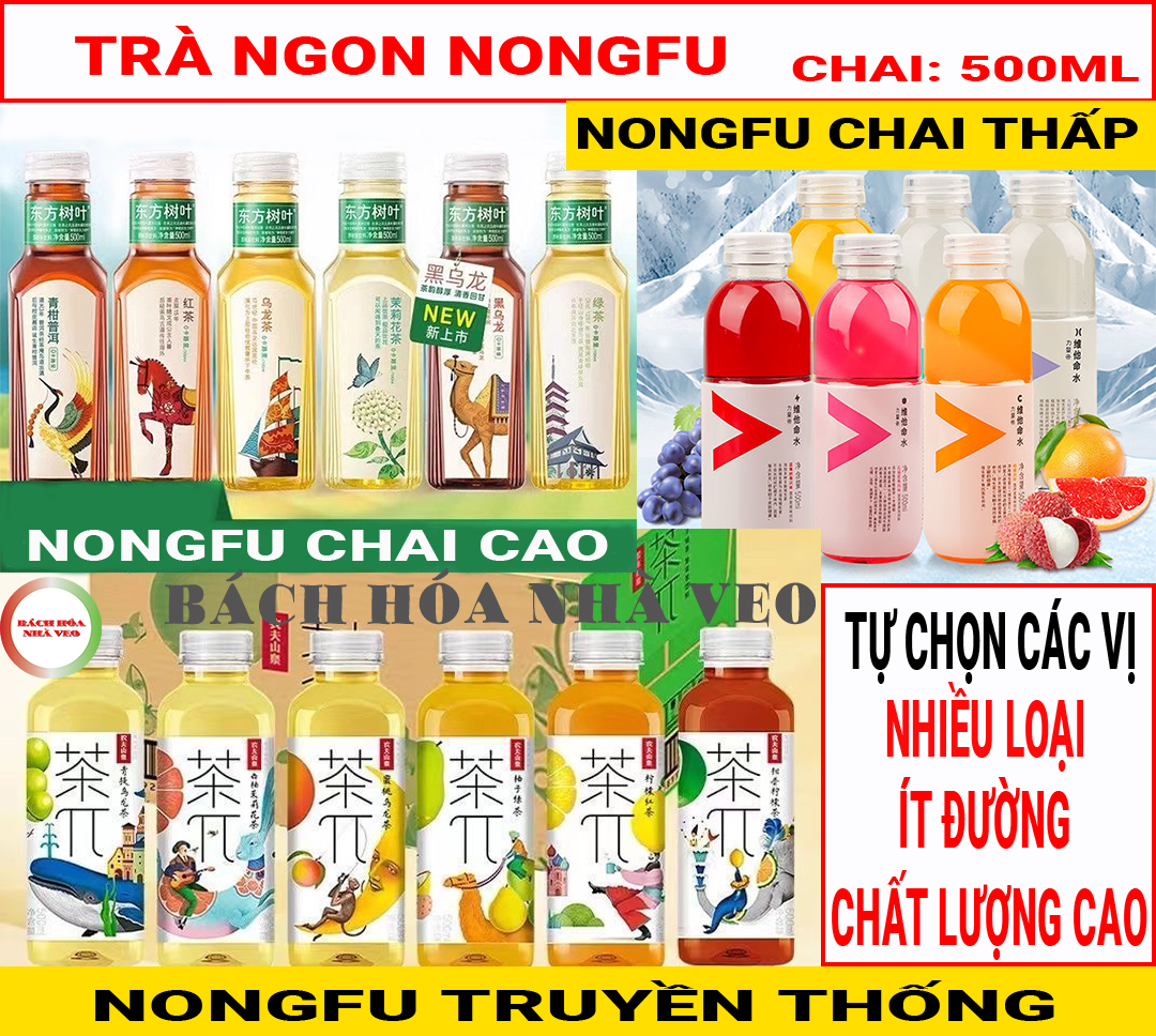 Trà nongfu tự chọn các loại vị hoa quả, chai 500ml, trà nongfu siming cực ngon