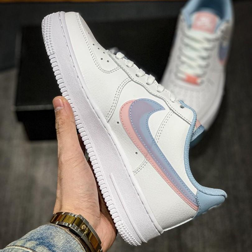 Giày air force 1 armory blue pink 2 swoosh xanh hồng