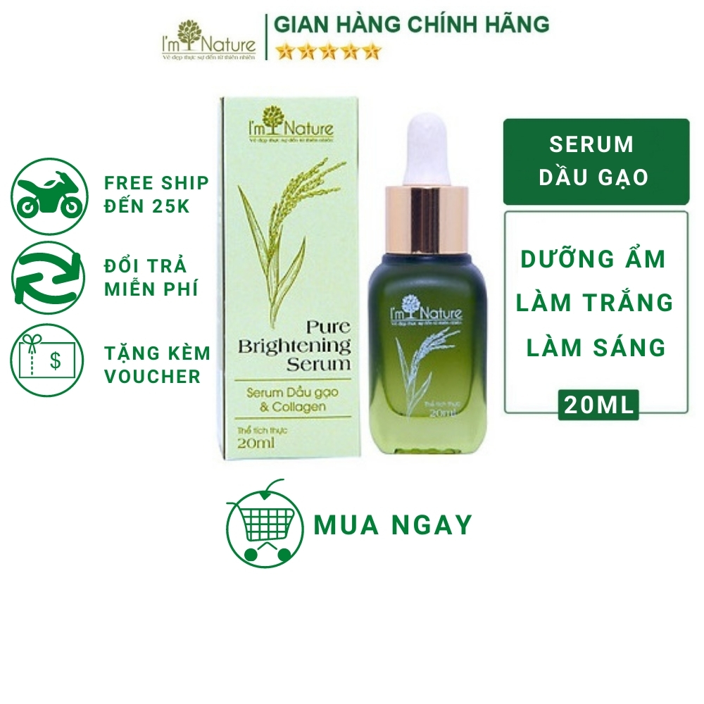 Serum Dầu Gạo 20ml Dưỡng Ẩm Da Giúp Da Sáng Mịn I'm Nature