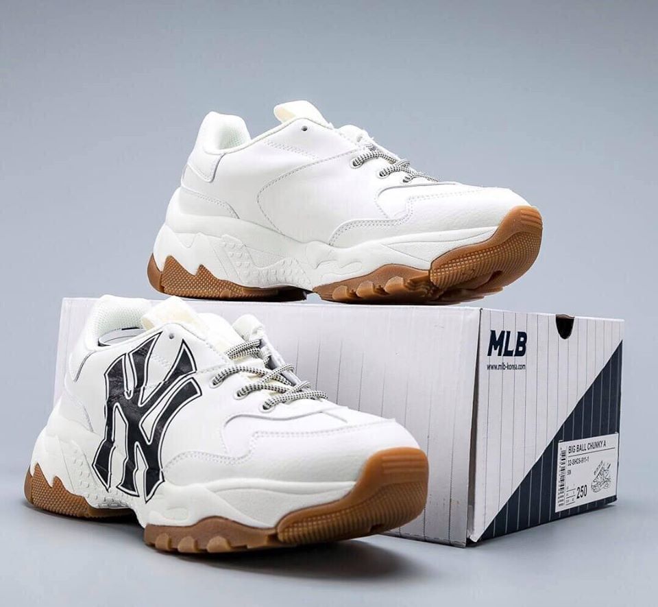 Giày Thể Thao Nam Nữ Sneaker MLB Chunky NY chữ màu Đen ( Full box)