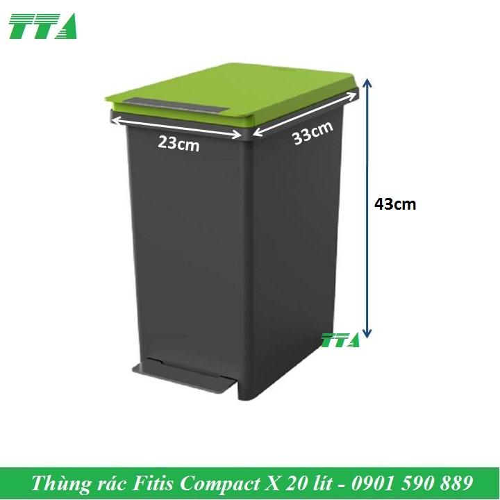 Thùng rác nhựa fitis đạp chân 20 lít ppl1-904