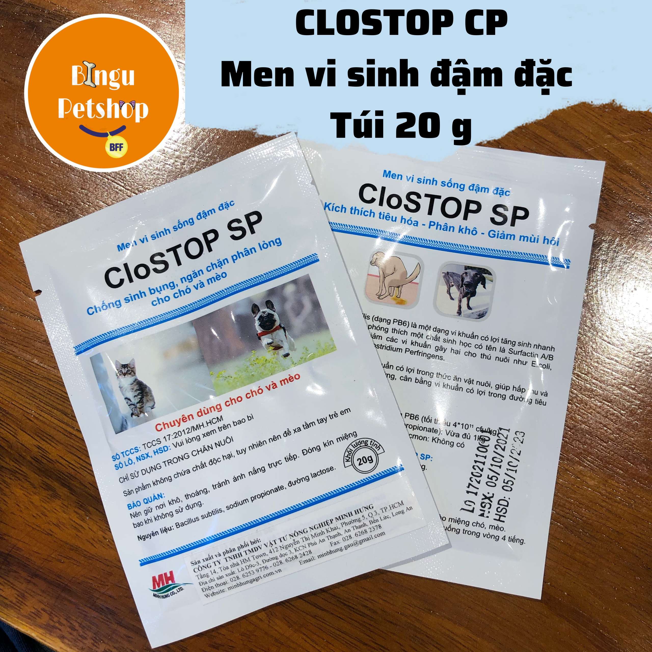 Men Vi Sinh CloStop SP gói 20g - Chuyên Dùng Cho Chó Mèo