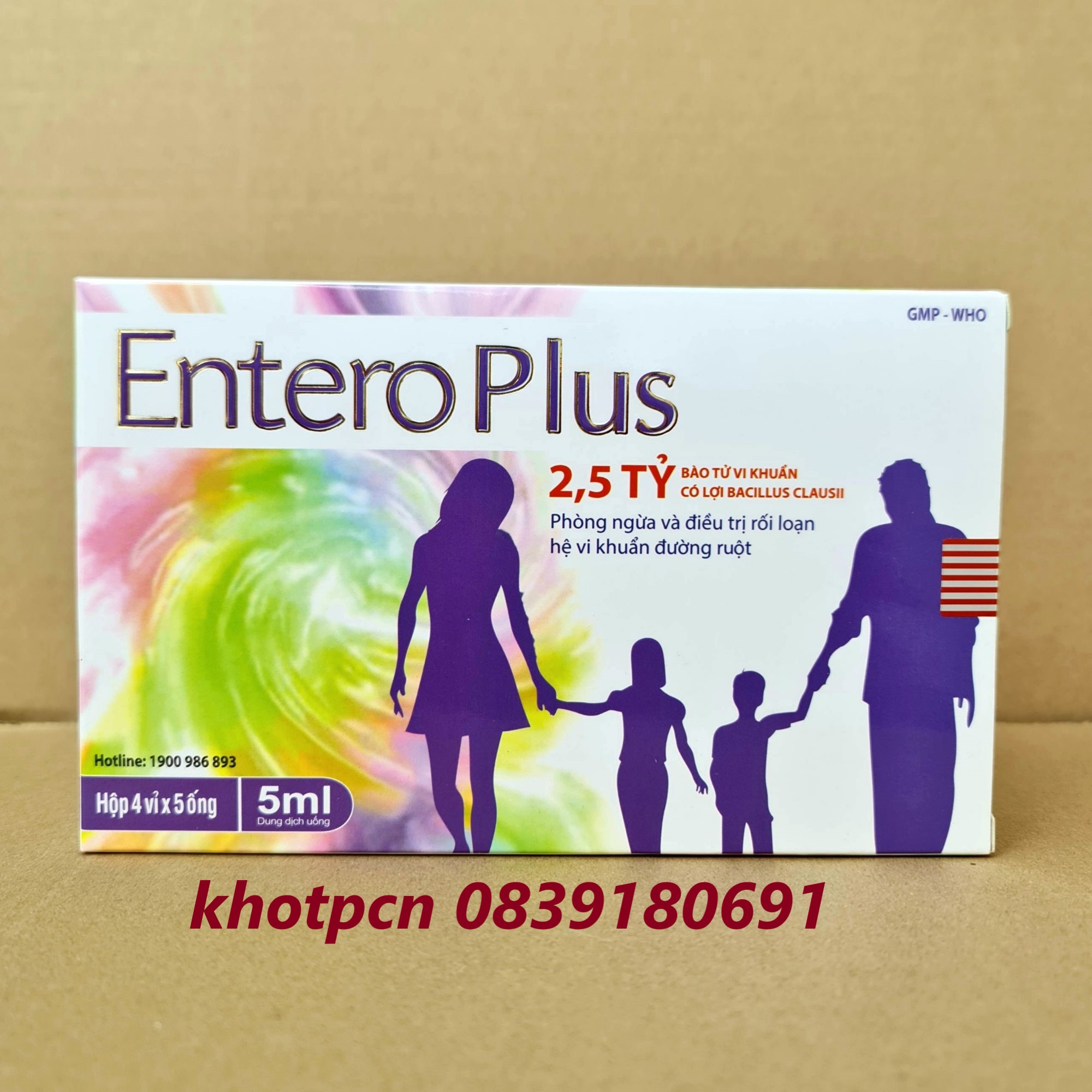 Men vi sinh Entero Plus cân bằng hệ vi sinh đường ruột - Hộp 20 ống