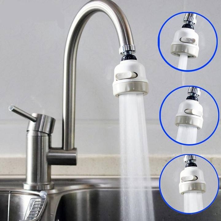 Đầu vòi rửa chén tăng áp 3 mức độ cho bồn rửa chén đầu phun tia nước cực mạnh hỗ trợ xoay 360 độ chất liệu nhựa ABS tiện ích cho vòi rửa nhà bếp của bạn