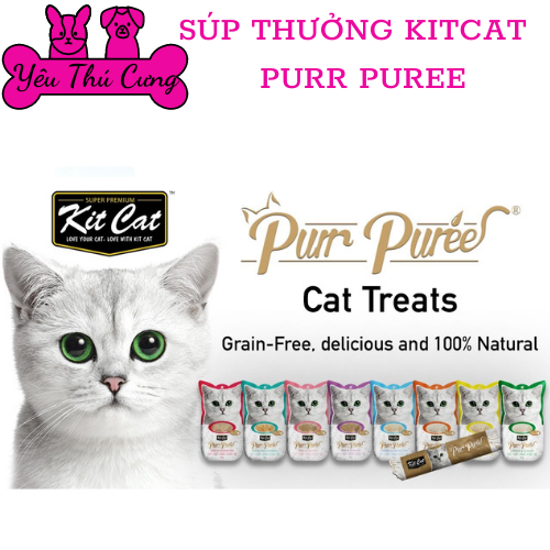 Súp thưởng cho mèo Kitcat Pur Puree Singapore (1 gói * 4 thanh 15gr)-YÊU THÚ CƯNG