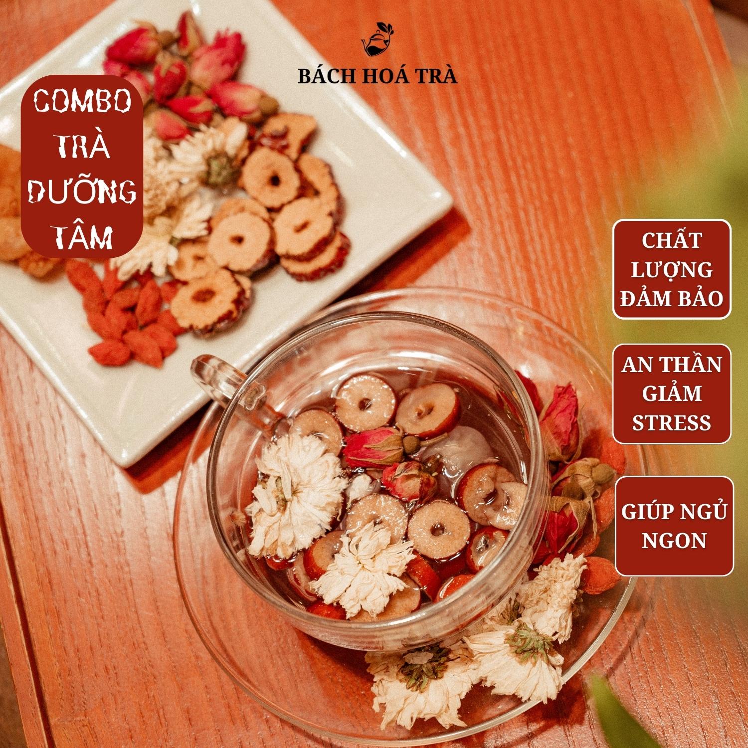 Combo trà dưỡng tâm 5 vị thảo mộc an thần, ngủ ngon - Bách Hoá trà