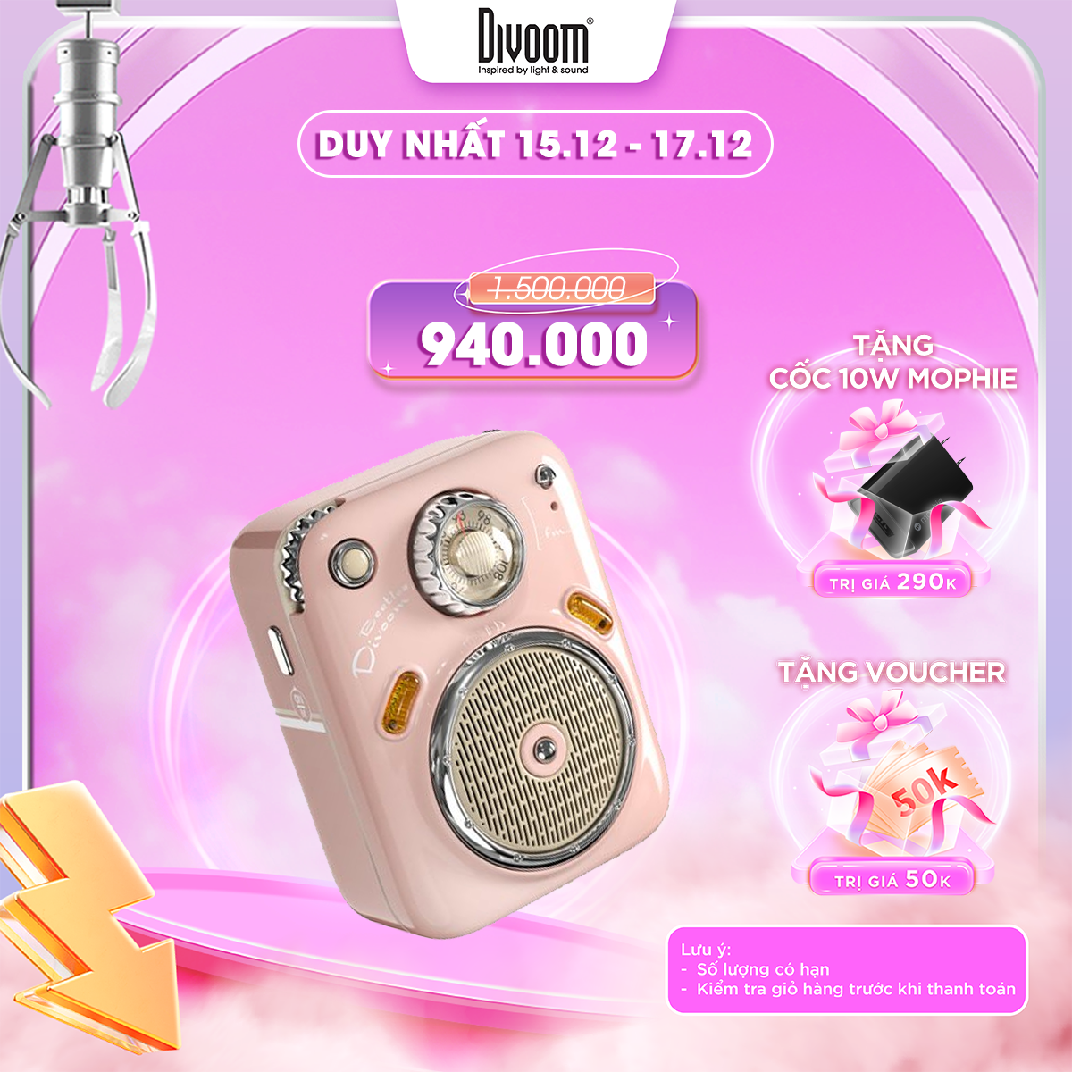 Loa Bluetooth Divoom - Beetles FM - Thiết kế siêu nhỏ, cổ điển, Tích hợp FM radio và thẻ nhớ TF card