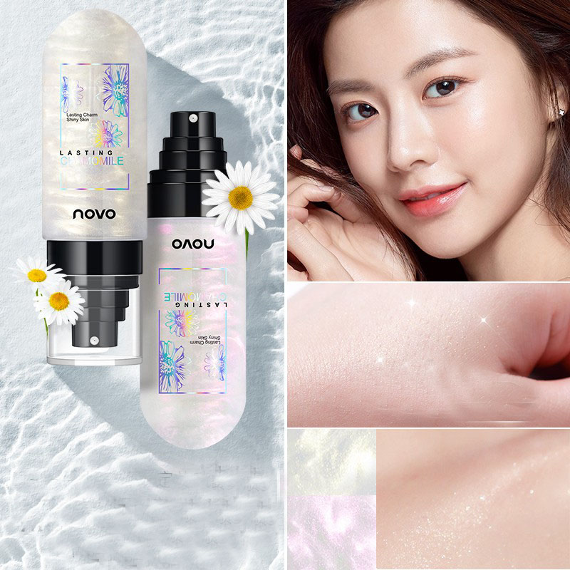 Xịt bắt sáng novo shiny skin hoa cúc 90 ml