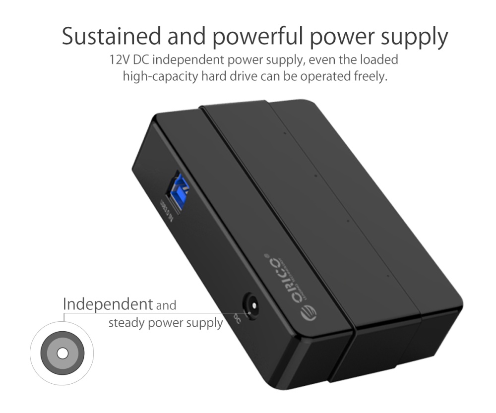 Bộ chia 4 cổng usb 3.0 orico h4928u3 có nguồn riêng