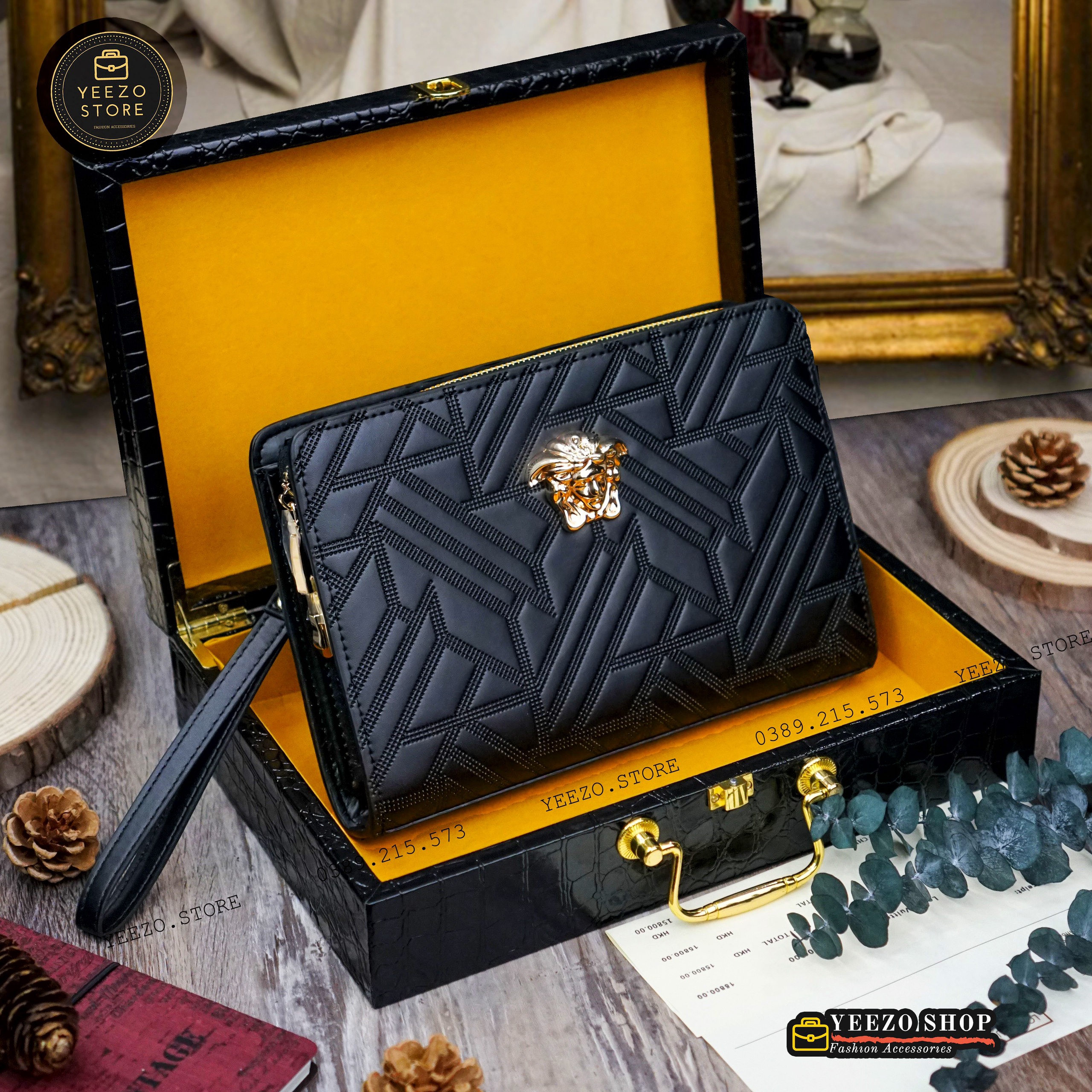 Ví cầm tay cao cấp yeezo store - clutch cầm tay sang trọng v859