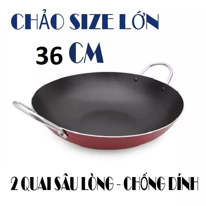 Chảo chống dính 2 quai công nghệ Hàn Quốc Kyofa 36cm bảo hành 14 NGÀY - sơn tĩnh điện chịu nhiệt tố