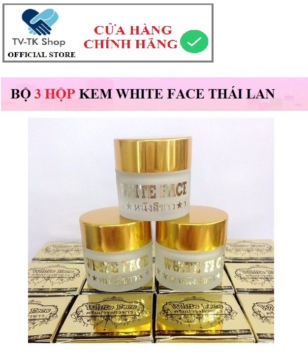 Combo 3 Hộp Kem Dưỡng Siêu Trắng Da Mặt White Face Thái Lan