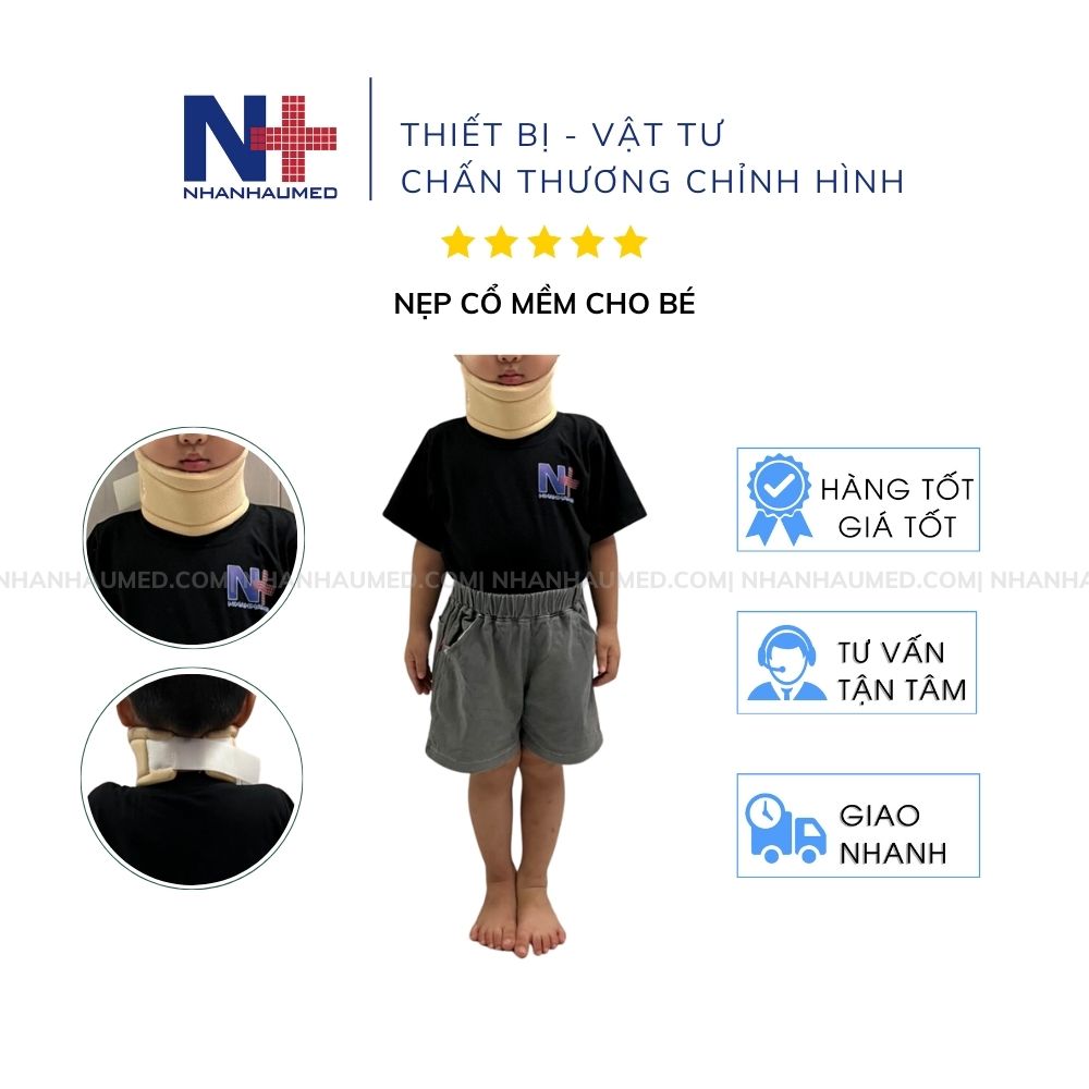 Nẹp Cổ Mềm Cho Trẻ Em Cố Định Thẳng Cổ Cho Bé Bị Nghiêng Vẹo Cổ Đệm Êm