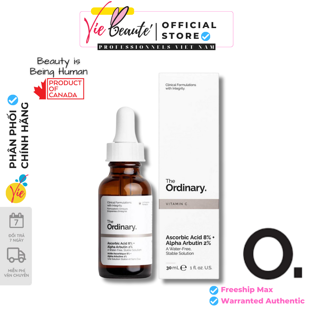 The Ordinary Ascorbic Acid 8% + Alpha Arbutin 2% - Tinh chất dưỡng trắng da xóa thâm The Ordinary