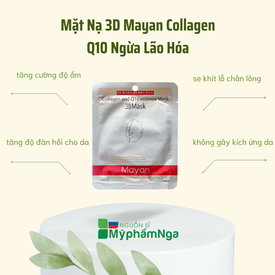 Mặt Nạ 3D Mayan Collagen Q10 chống lão hóa giảm nhăn