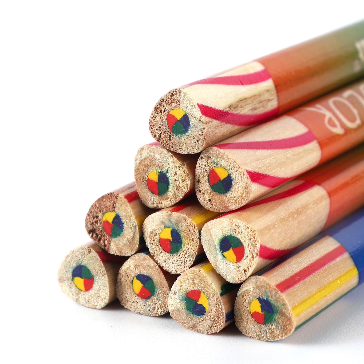 ๑ 2 Pcs Pencil 4 Mixed Colors Multicolor Student Drawing For Children Kids