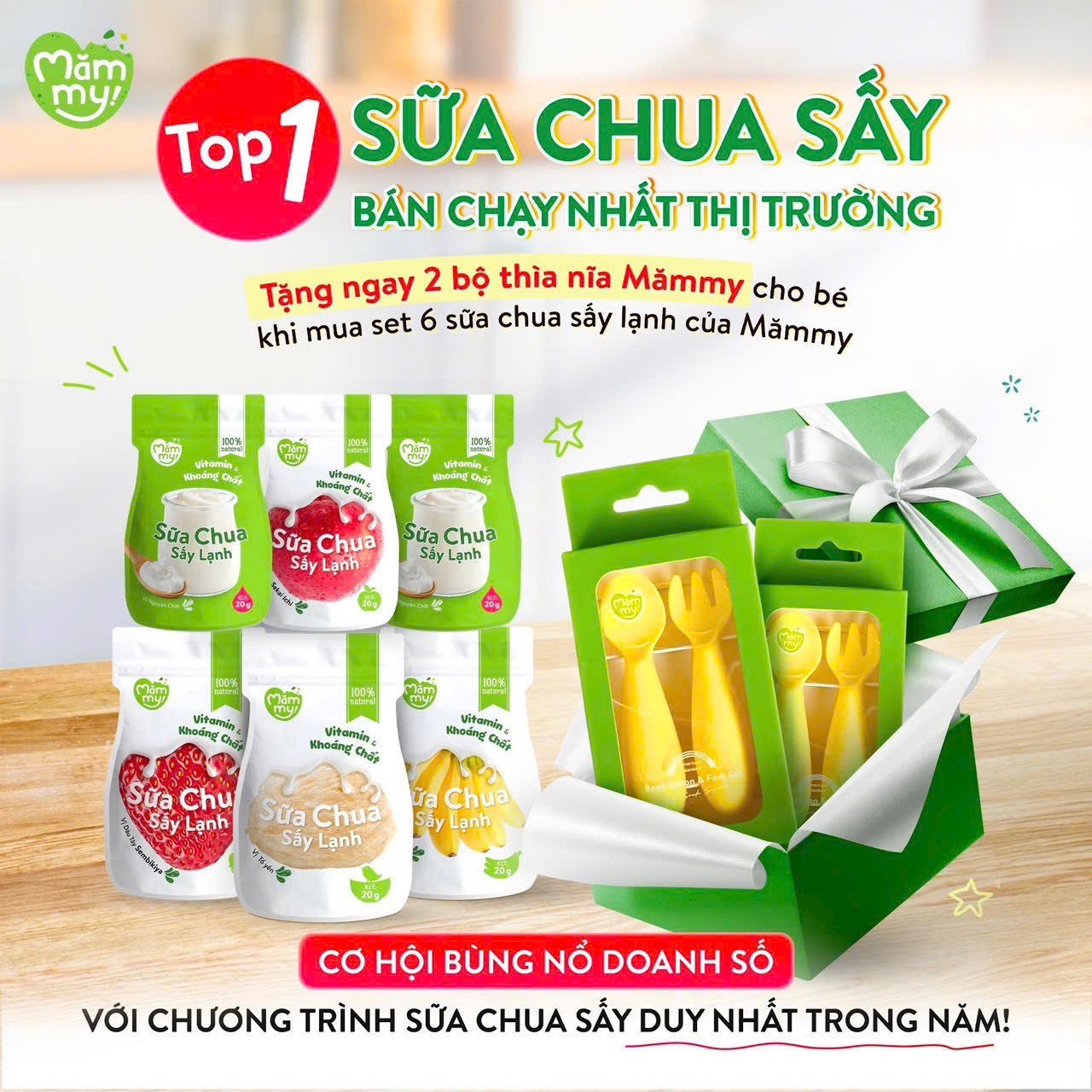 Sữa Chua Sấy Lạnh Mămmy Sữa Chua Sấy Khô Đồ Ăn Nhẹ Cho Bé Ăn Dặm Chống Hóc