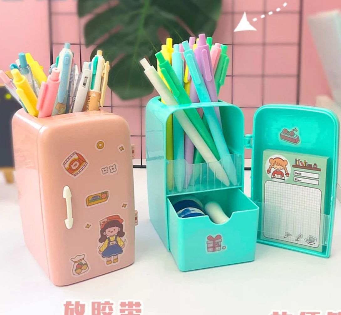 Ống đựng bút để bàn hình tủ lạnh mini dễ thương Canarystore54