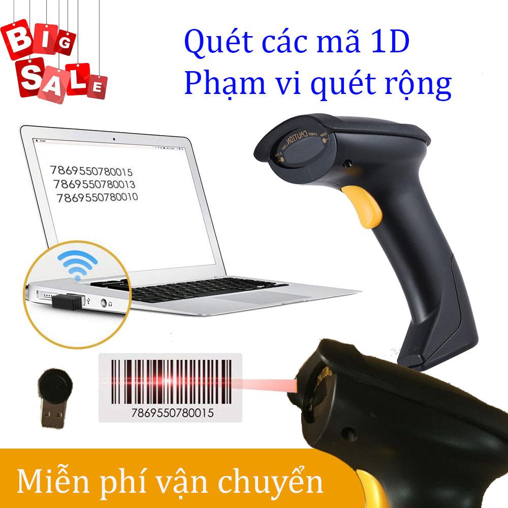 Máy Đọc Mã Vạch, máy bắn mã vạch - Máy Bắn Mã Vạch Không Dây Cao Cấp, Máy Scan Cực Nhanh, Quét Mã Vạch Hàng Hóa,, Nhỏ, Gọn, Tiện Dụng, Công Nghệ Laser Tiên Tiến , Sale-50%, Bảo Hành 12 Tháng 1 Đổi 1 Trên Toàn Quốc