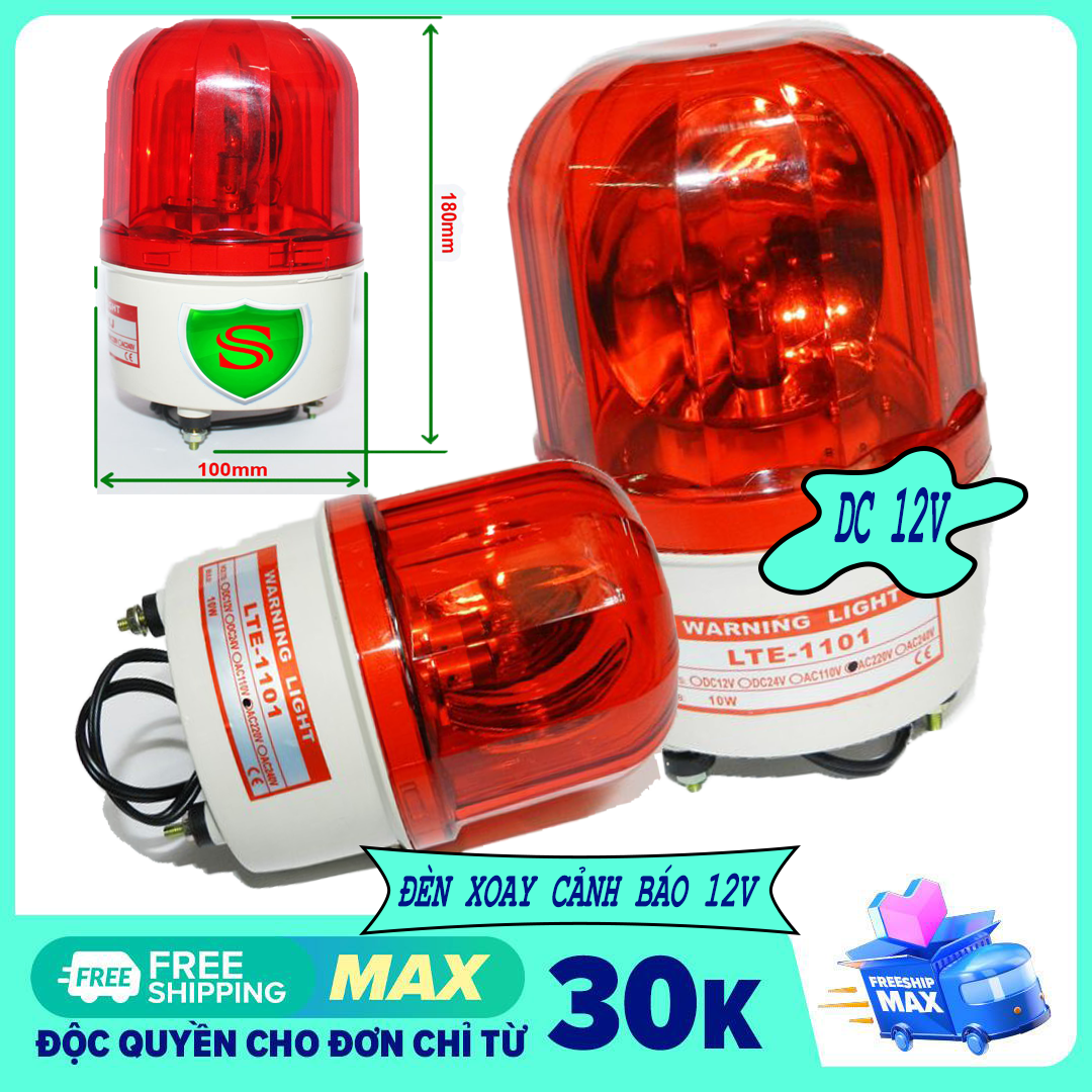 [ĐÈN CẢNH BÁO] - Đèn Xoay cảnh báo nguy hiểm 12v - 24v (Lưu ý chọn điện áp 12V hoặc 24V)