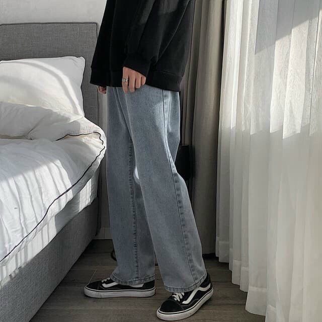 Quần baggy nam ống rộng – quần jean nam thiết kế đơn giản