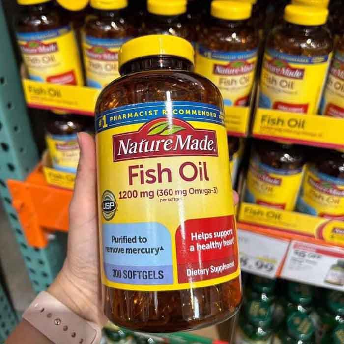 Viên Uống Dầu Cá Nature Made Fish Oil Omega 3 1200mg Hộp 300 Viên