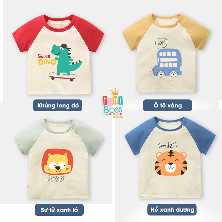 Áo thun cho bé trai bé gái 10-30kg cotton Quảng Châu | Áo thun cotton cho bé MiniBoss