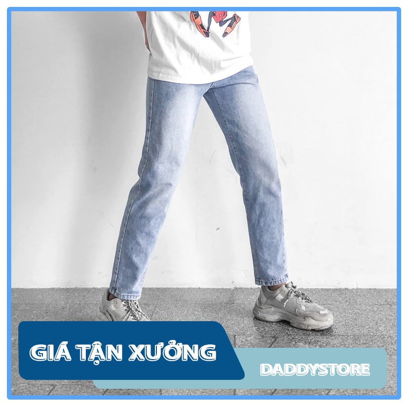 Quần Ống Rộng Nam Xanh Nhạt - Form Baggy - Hình Chụp Thật