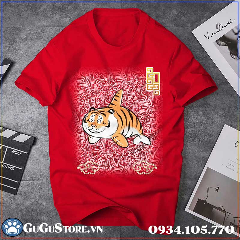 Áo thun nam nữ tết 2022 tài lộc thịnh vượng hình hổ siêu siêu kute m10 - áo thun unisex tết 2022
