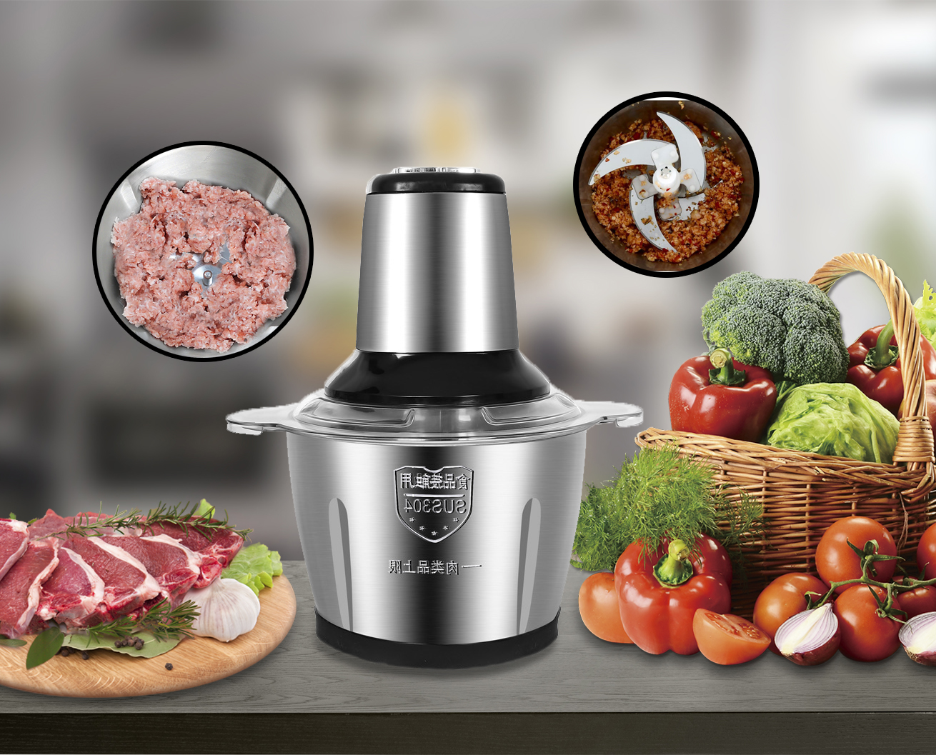 Máy xay giò chả mini gia đình, Máy xay sinh tố, Máy xay đa năng 300W dung tích lớn 3L siêu an toàn, xay nhuyễn chưa từng thấy, hoạt động mạnh mẽ cực đỉnh. BẢO HÀNH UY TÍN
