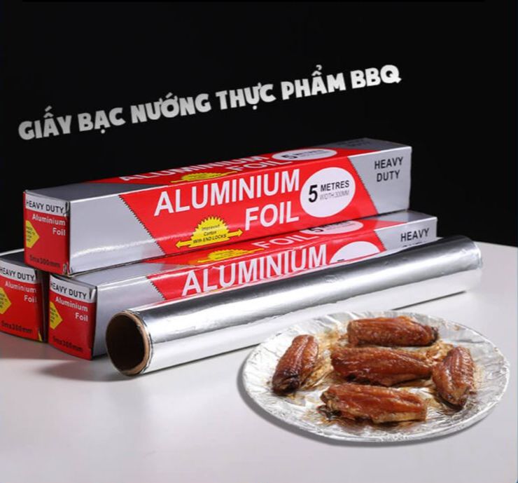 Cuộn giấy bạc nướng thịt cá, bọc thực phẩm DÀI 5M NGANG 30CM dùng cho lò nướng và nồi chiên không dầu