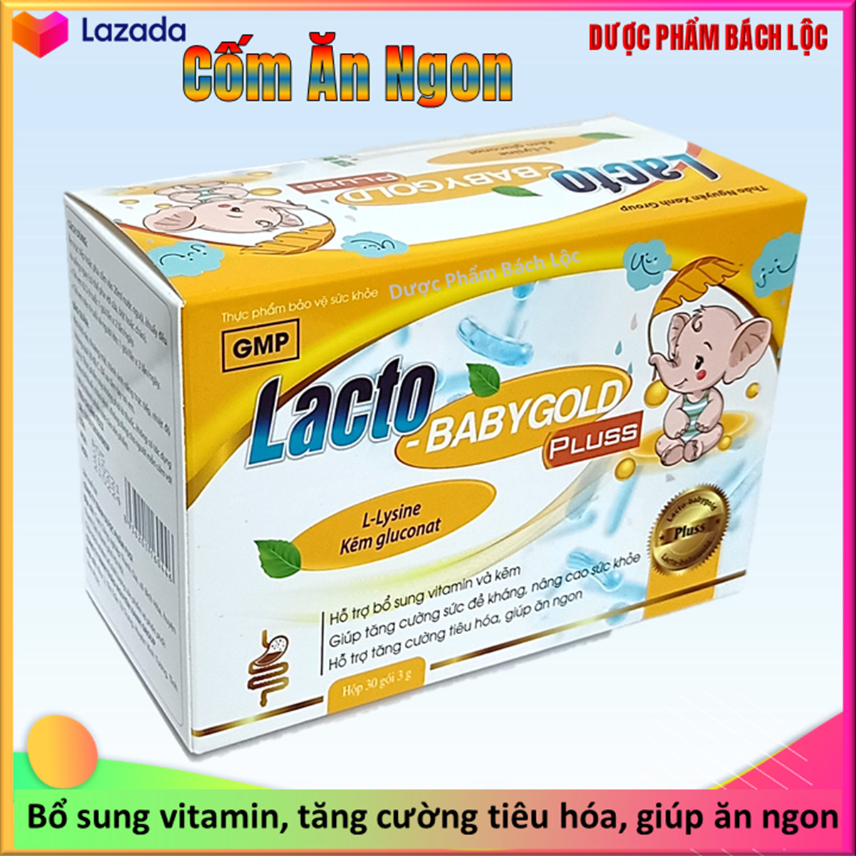 Cốm Ăn Ngon Lacto Baby Gold Pluss- Hỗ Trợ Bổ Sung Vitamin Kẽm Giúp Bé Ăn Ngon Giảm Rối Loạn Tiêu Hóa Táo Bón Tiêu Chảy - Hộp 30 Gói